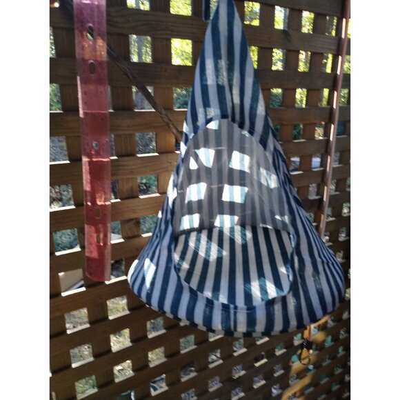 Small Cat Hammock Hanging Bed Blue White Striped - Picture 12 of 13